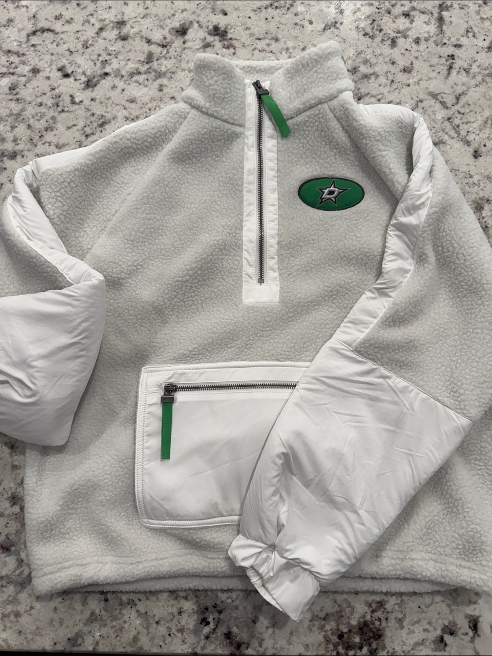 White Dallas Stars Sherpa Pullover